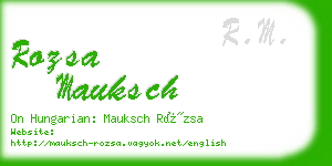 rozsa mauksch business card